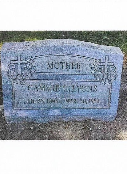 grandma Lyons grave marker 001