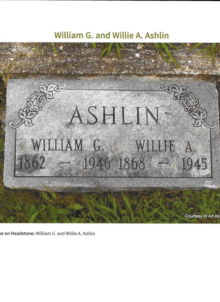 Wm German &amp; Willie A Ashlin grave stone 001