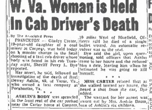Ashlin, Byrl Dewey death, newspaper clip 001