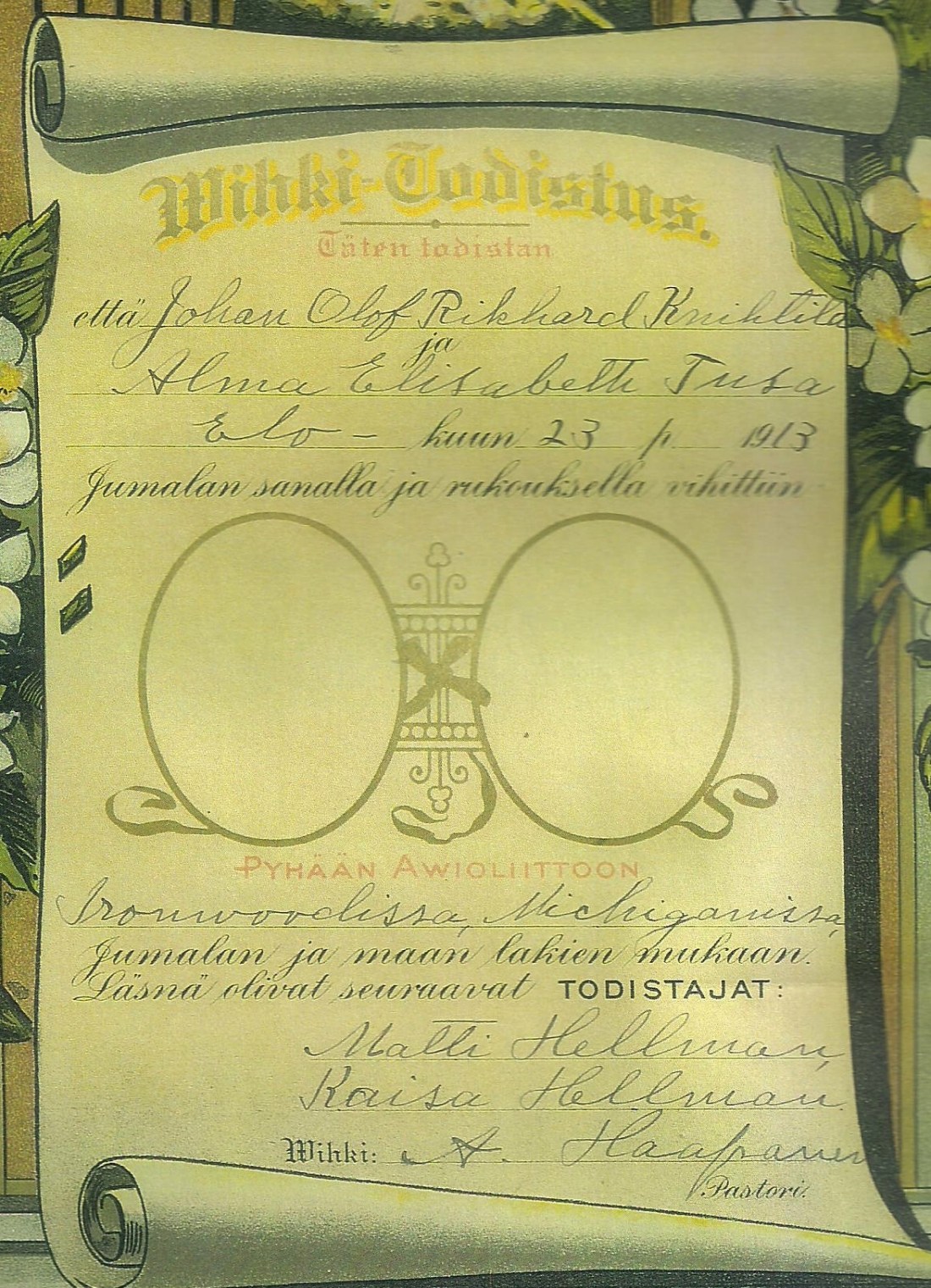 Alma Richard Marriage cert 001