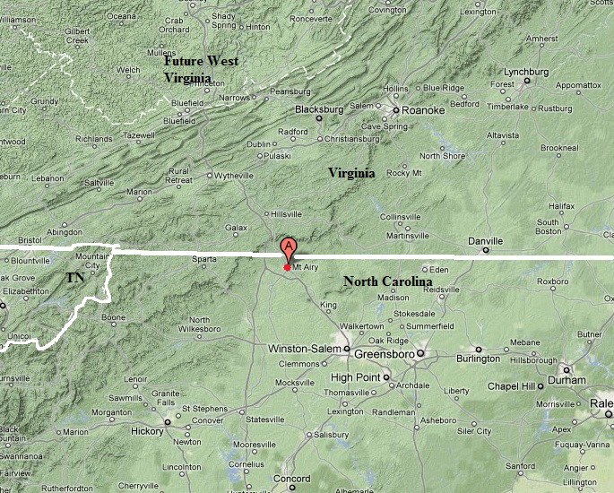 Mt Airy North Carolina map