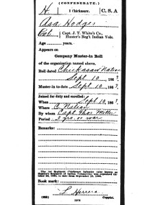 hodges, asa, milit, muster card, 1863, chickasaw nation (dudley) 001