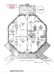 Thomas, Abijah, Octagon House, 1st floor plan 001