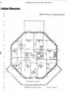 Thomas, Abijah, Octagon house, 2nd floor plan 001