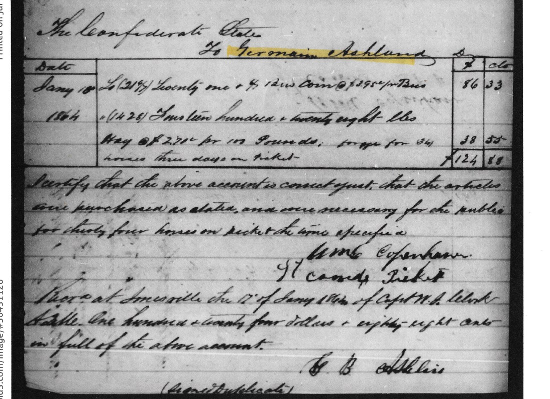 Ashlin, German B, Military, 1864, Jonesville, VA 001