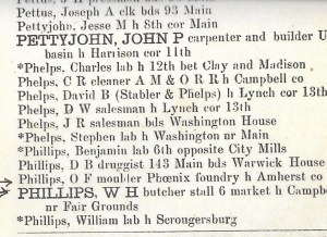 Phillips, Oscar, city dir, 1875, Lynchburg VA 001
