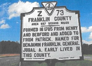Franklin Co VA road sign 001