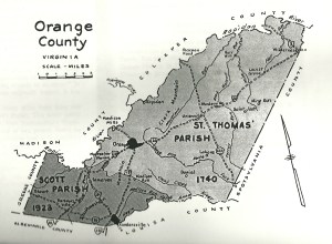 Map, Orange County VA Map 1740